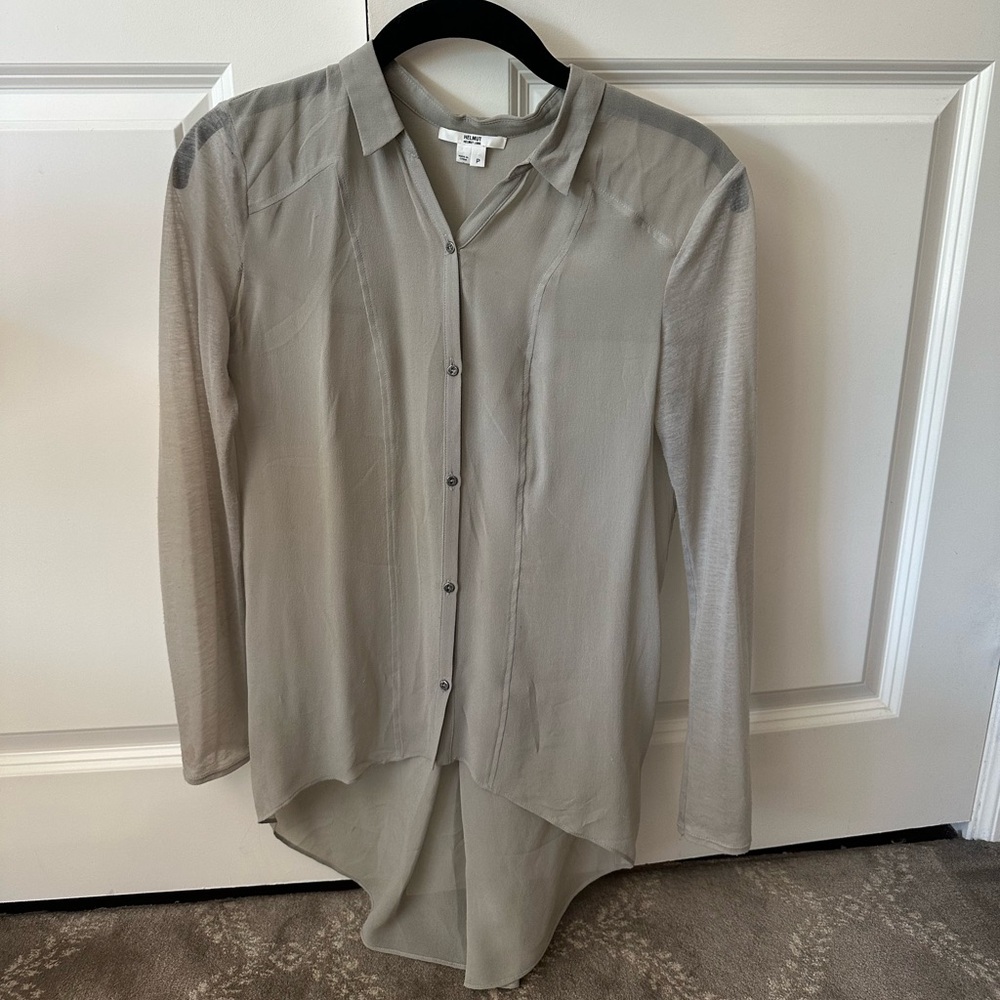 Helmut Lang sheer button down blowse